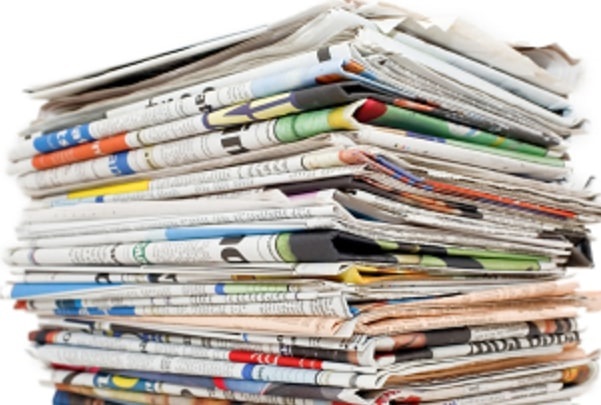 Photo: a stack of newspapers