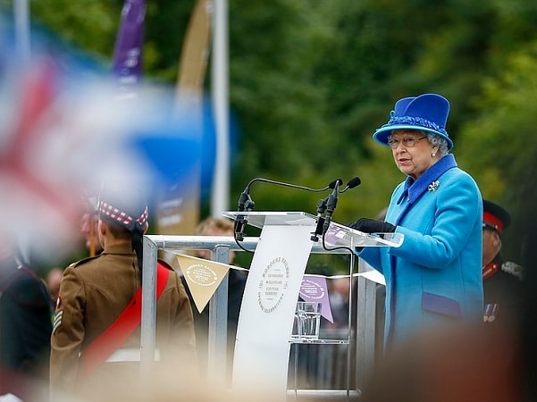 Photo: Queen Elizabeth II opening the Borders Railway on the day she became the longest-reigning British monarch, 2015. In her speech, she said she had never aspired to achieve that milestone. Credit: the Scottish Government; Wikimedia Commons.