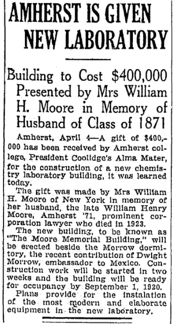 An article about Ada Moore, Springfield Republican newspaper article 5 April 1928