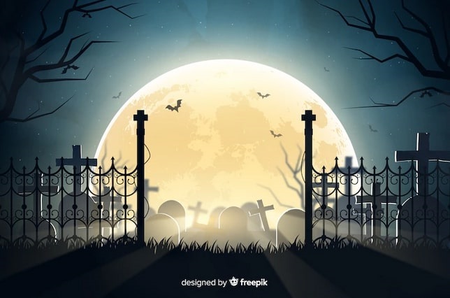 Illustration: a spooky cemetery