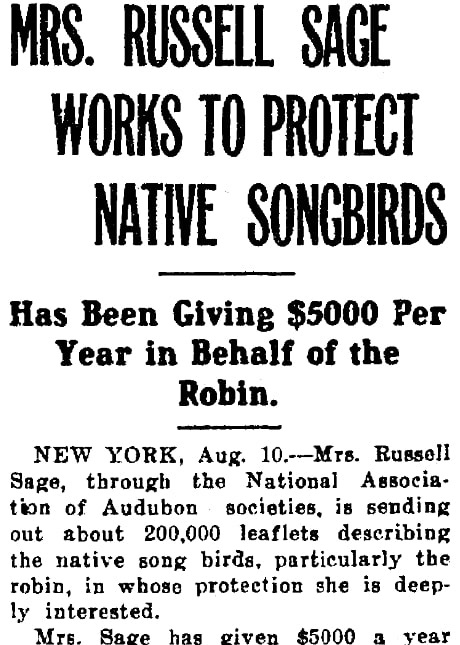 An article about Margaret Olivia Slocum Sage, Salt Lake Telegram newspaper article 10 August 1911