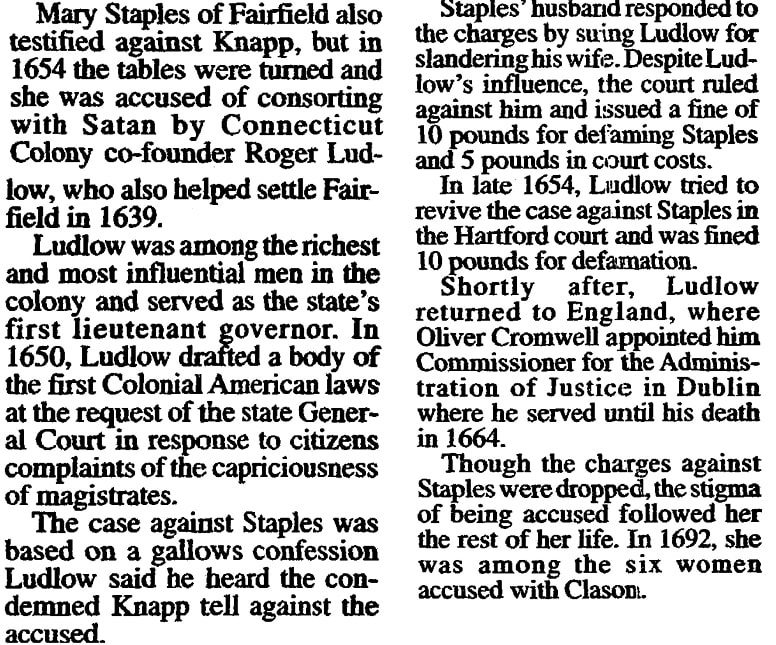 An article about Mary Staples, Daily Advocate newspaper article 29 October 2000