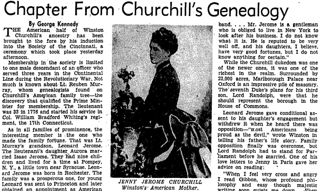 An article about Winston Churchill, Evening Star newspaper article 17 January 1952