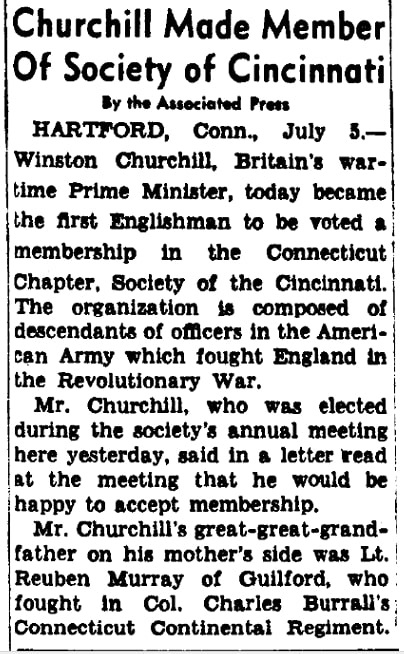 An article about Winston Churchill, Evening Star newspaper article 5 July 1947