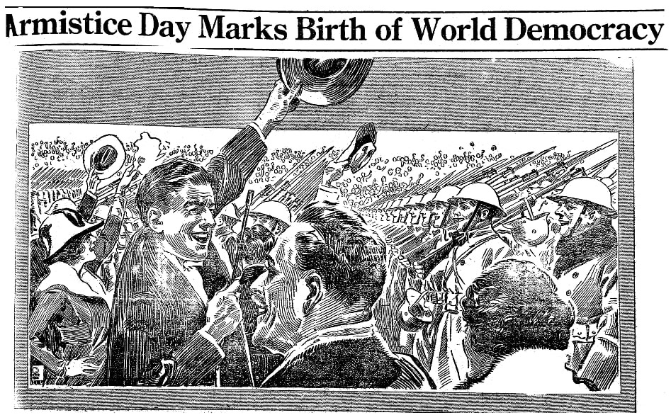 An article about the first Armistice Day, Miami District Daily News newspaper article 12 November 1919