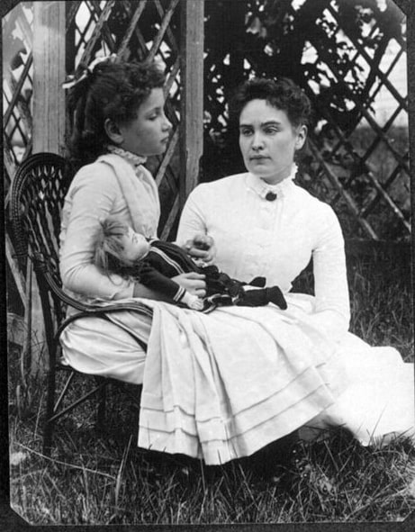 Photo: Helen Keller at age 8 with her tutor Anne Sullivan on vacation in Brewster, Cape Cod, Massachusetts, July 1888. Credit: Family member of Thaxter P. Spencer, now part of the R. Stanton Avery Special Collections, at the New England Historic Genealogical Society.
