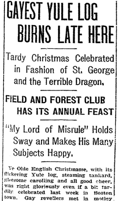 An article about a Christmas party, Boston Herald newspaper article 3 January 1909