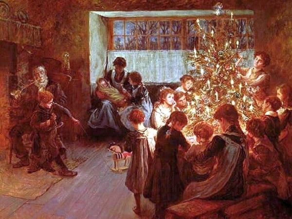 Painting: “The Christmas Tree” by Albert Chevallier Tayler, 1911. Source: Wikimedia Commons.