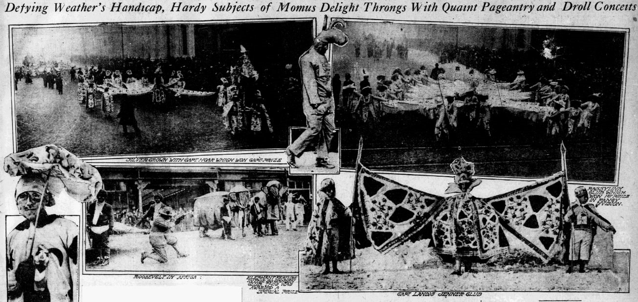 photos of mummers, Philadelphia Inquirer newspaper article 2 January 1910