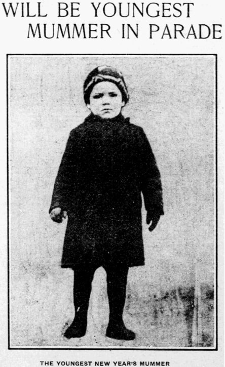 A photo of a mummer, Philadelphia Inquirer newspaper article 31 December 1905