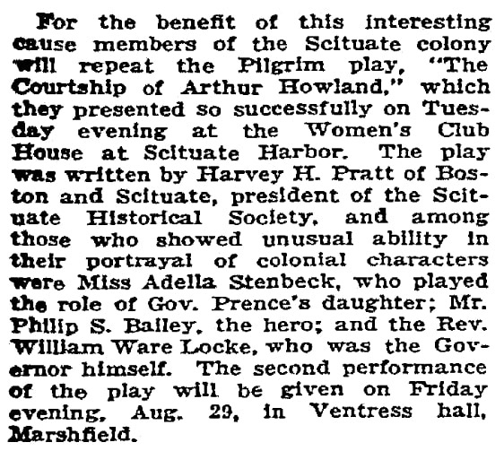 An article about Harvey Pratt, Boston Herald newspaper article 24 August 1924