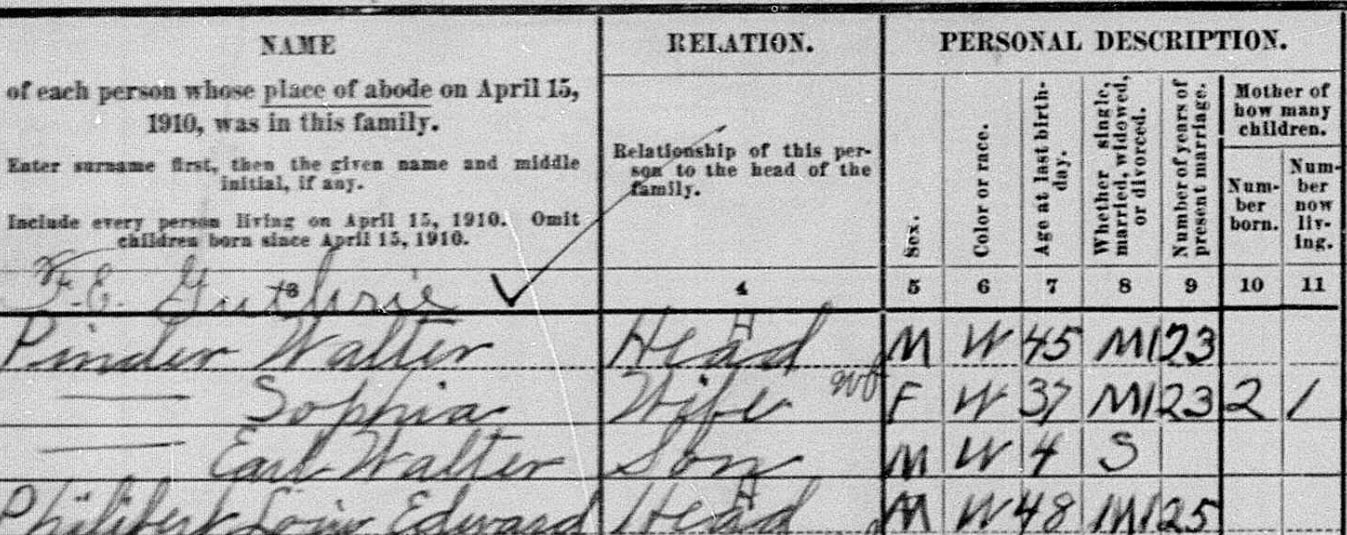 Photo: 1910 census for Bristol, Massachusetts, showing the “Name,” “Relation,” and “Personal Description” columns. Source: FamilySearch; GenealogyBank.