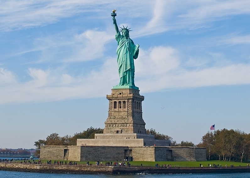 Photo: the Statue of Liberty in New York Harbor. Credit: William Warby; Wikimedia Commons.