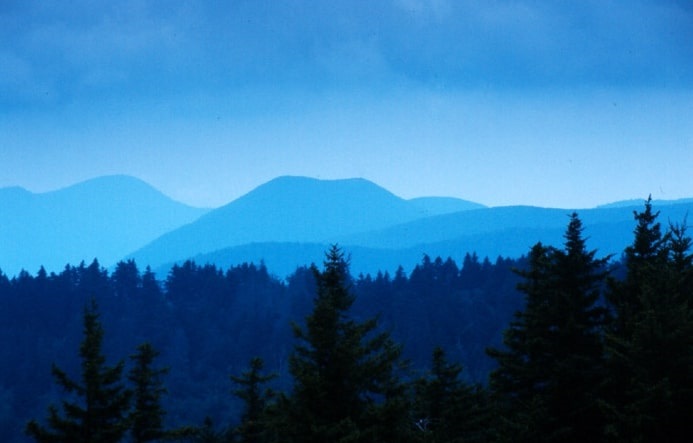 Photo: the Blue Ridge Mountains of the Shining Rock Wilderness Area, North Carolina. Credit: Jan van der Crabben; Wikimedia Commons.