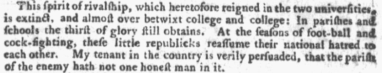 An article about football, Georgia Gazette newspaper 18 June 1766