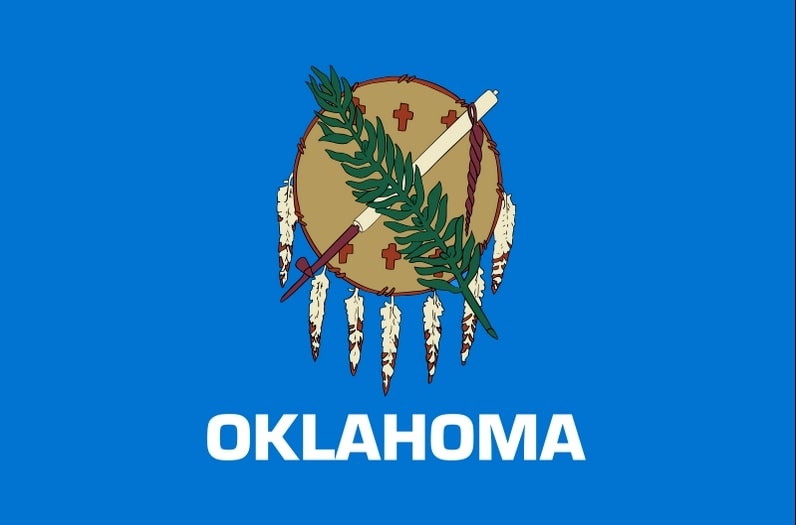 Illustration: Oklahoma state flag. Credit: Wikimedia Commons.