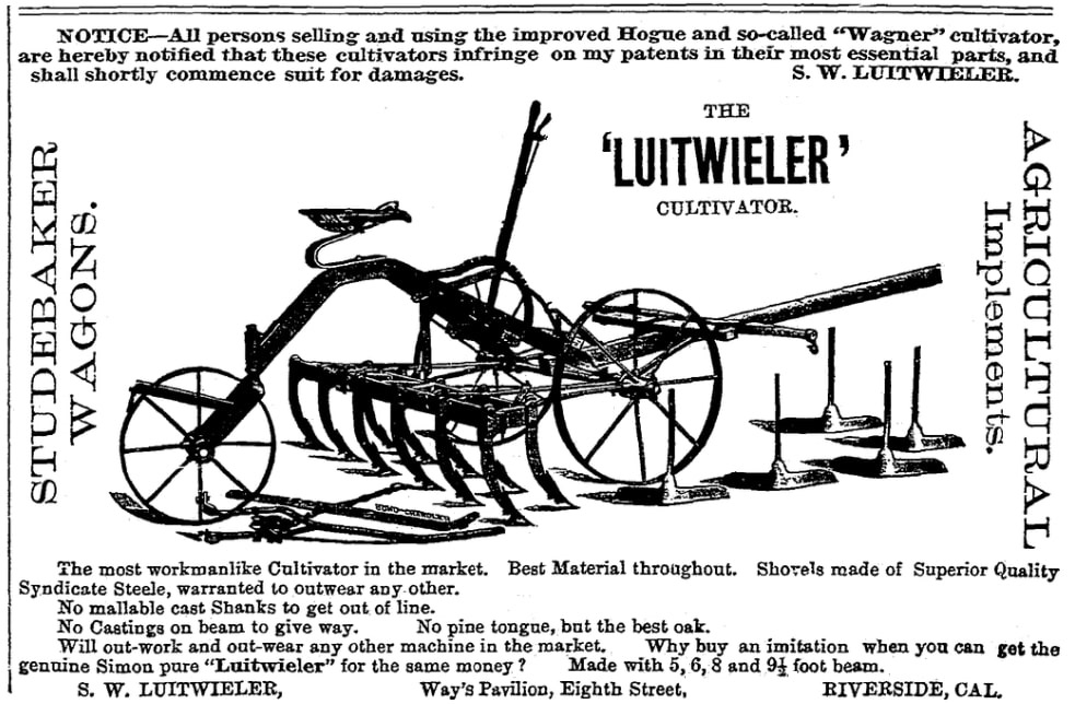 An article about Samuel Luitwieler, Riverside Enterprise newspaper 30 June 1891