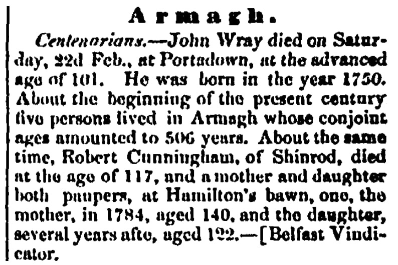 Obituary, Irish American Weekly newspaper 29 March 1851