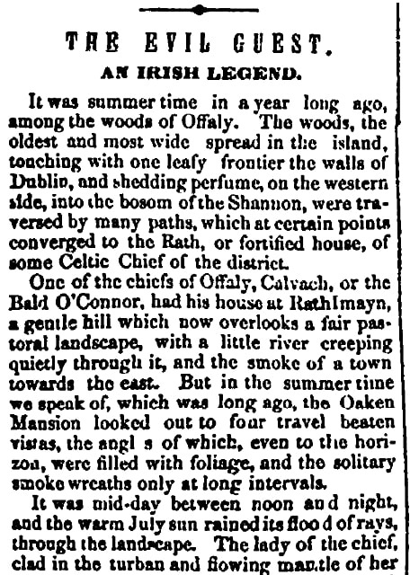 Irish legend, Irish American Weekly newspaper 29 March 1851