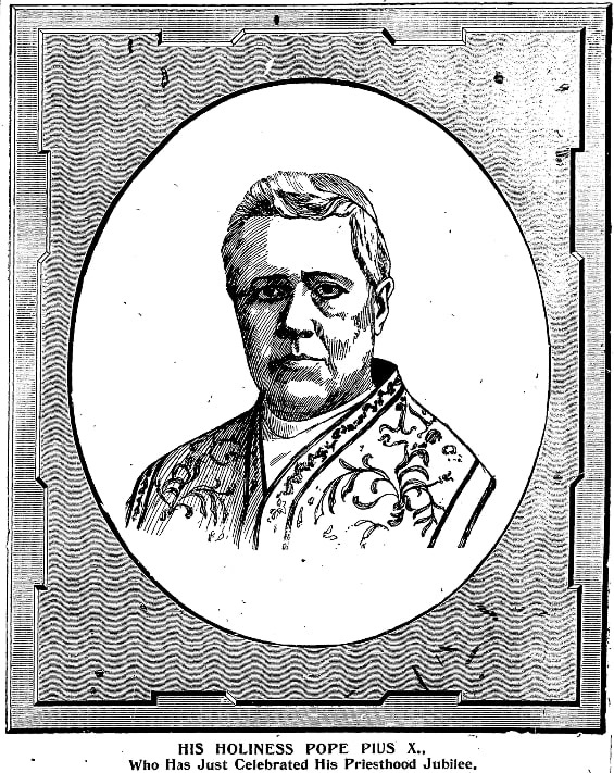 An article about Pope Pius X, Irish American Weekly newspaper 21 November 1908