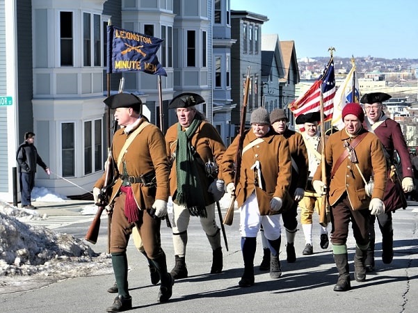 Photo: reenactors in the South Boston Parade, 17 March 2018. Courtesy of South Boston online.