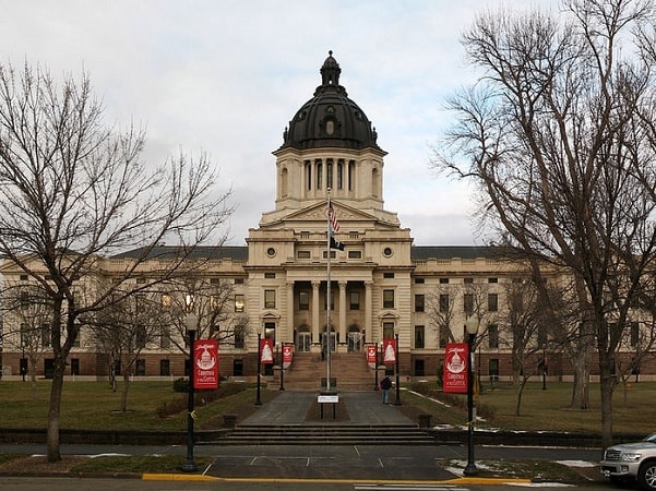 Photo: the South Dakota State Capitol building in Pierre, South Dakota. Credit: Jake DeGroot; Wikimedia Commons.