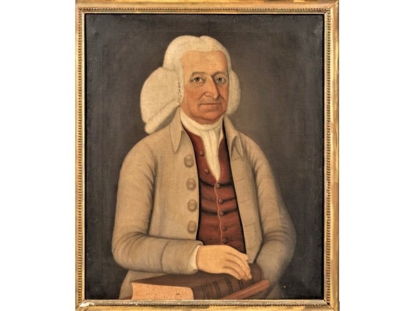 Illustration: portrait of Deacon Benjamin Titcomb (1726-1798). Signed, dated and inscribed “Painted by John Brewster 1798.” Courtesy of Skinner Auction House. Read more history at Trio Of Americana Collections Drives $1.3 Million Sale At Skinner.