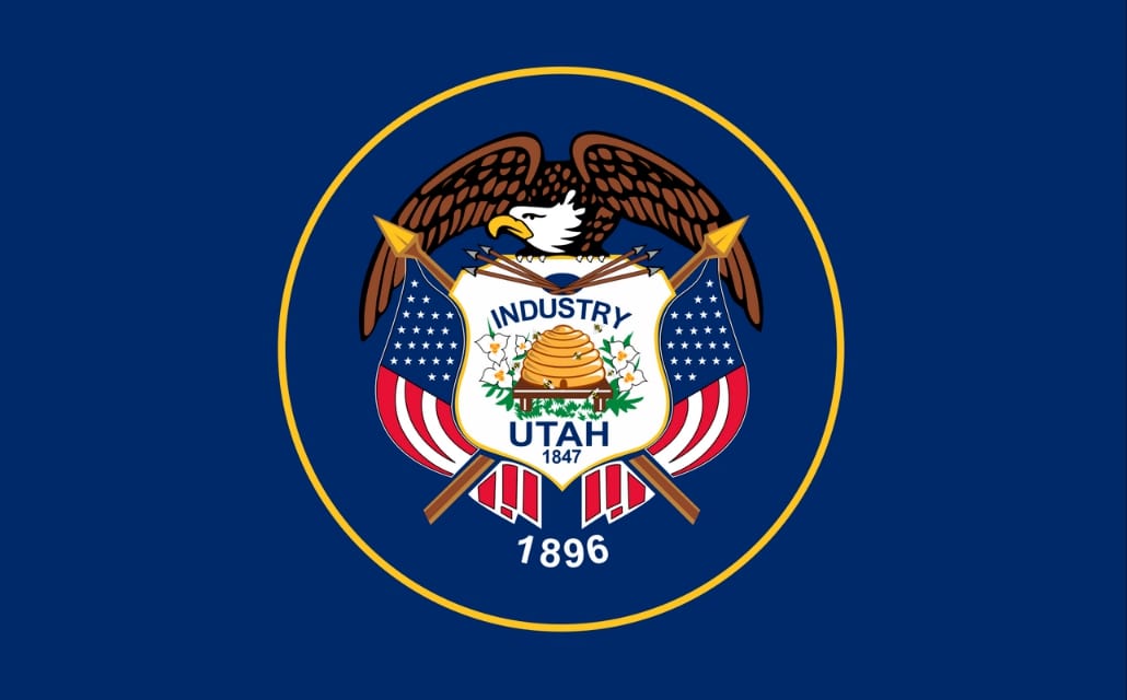 Illustration: Utah state flag. Credit: Wikimedia Commons.