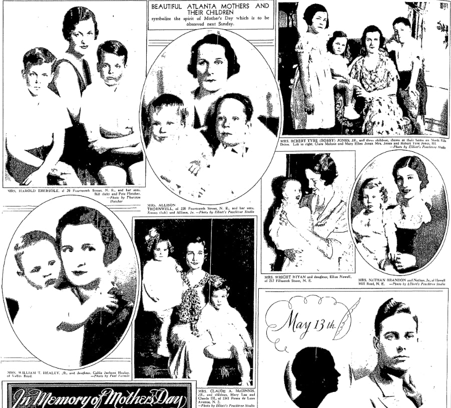 An article about Mother's Day, Atlanta Journal newspaper 6 May 1934