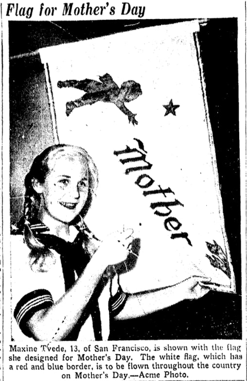 An article about Mother's Day, Detroit News newspaper 8 May 1945