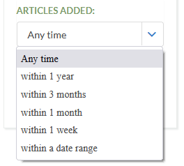 A screenshot of GenealogyBank’s search results page showing the feature allowing you to search only on newly-added content