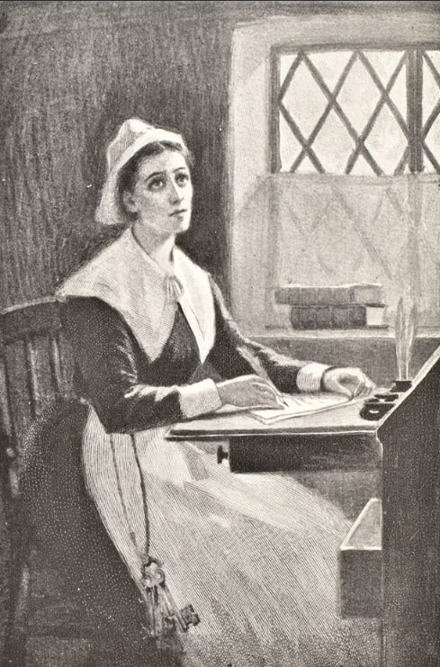 Illustration: frontispiece for “An Account of Anne Bradstreet: The Puritan Poetess, and Kindred Topics,” edited by Colonel Luther Caldwell (Boston, 1898). Courtesy of the American Antiquarian Society, Worcester, Massachusetts. Credit: Wikimedia Commons.