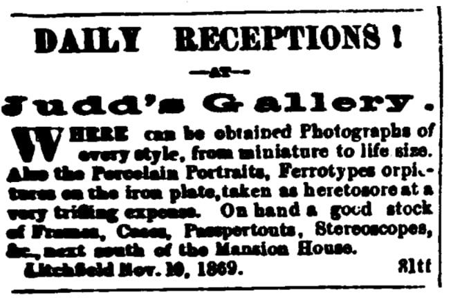 An article about porcelain portraits, Litchfield Enquirer newspaper 31 March 1870