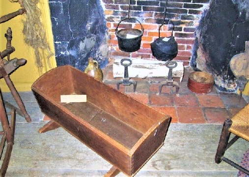 Photo: cradle that belonged to Susannah (North) Martin, given to Anthony Colby family and now located in the Communion Room at the Macy-Colby historic house site. With all these intermarriages and paternity cases, I have no doubt this cradle rocked many babes! Courtesy of the Macy-Colby House, Main Street, Amesbury, Massachusetts.
