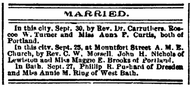 An article about John Nichols, Portland Daily Press newspaper 1 October 1873