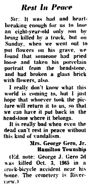 An article about porcelain portraits, Trenton Evening Times newspaper 9 April 1969