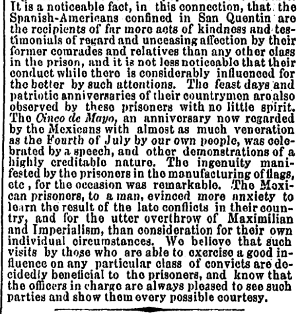 An article about Cinco de Mayo, Weekly Alta California newspaper 25 May 1867