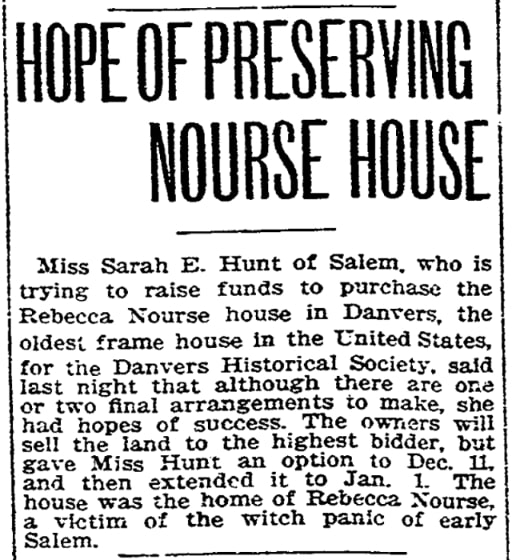 An article about Sarah Hunt, Boston Herald newspaper 2 January 1907
