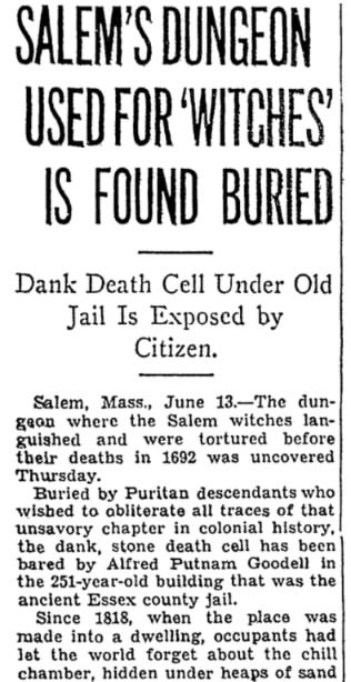 An article about the Salem witch trials, Denver Post newspaper 14 June 1935
