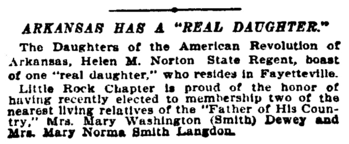 An article about the Washington family line, New-York Tribune newspaper 18 June 1900
