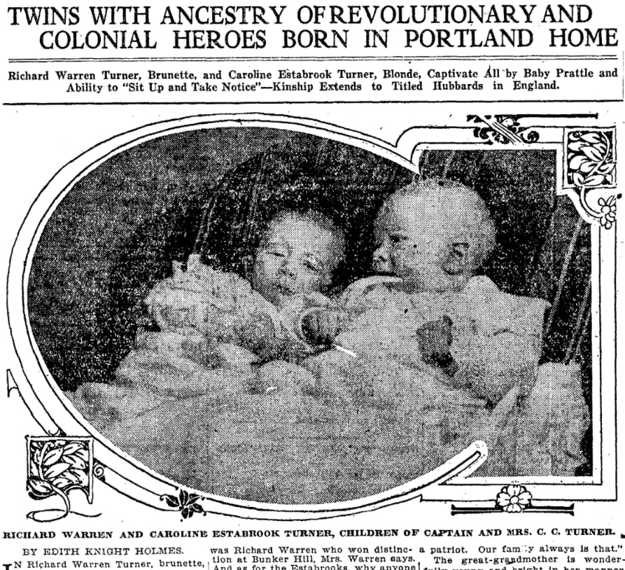 An article about the Turner twins, Oregonian newspaper 5 March 1917