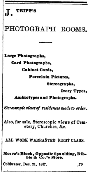 An article about stereoscopes and stereograph cards, Republican newspaper 21 December 1867