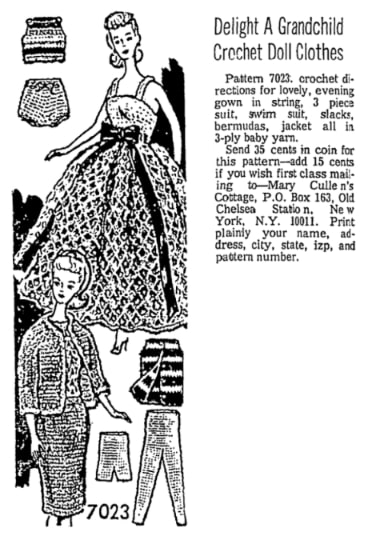 An article about patterns for making clothes for a Barbie doll, Oregon Journal newspaper 1 March 1965