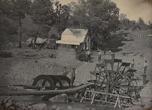 Photo: river mining for gold on the North Fork of the American River, California, ca.1853. Credit: George H. Johnson; the Nelson-Atkins Museum of Art; Wikimedia Commons.