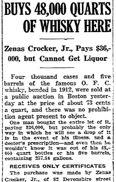 An article about Zenas Crocker, Boston Herald newspaper 15 July 1926