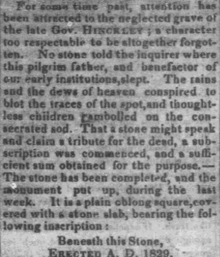 An article about Thomas Hinckley, Nantucket Inquirer newspaper 16 January 1830