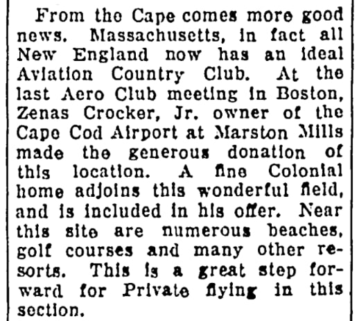 An article about Zenas Crocker, Patriot Ledger newspaper 4 May 1934