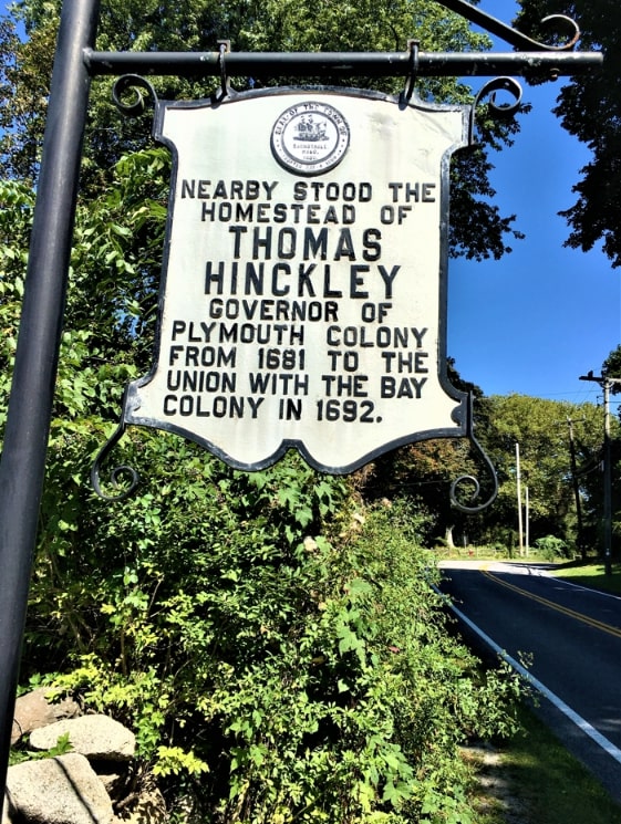 Photo: historical marker for Thomas Hinckley. Credit: Brandon D. Cross. Courtesy of Historical Marker Database.