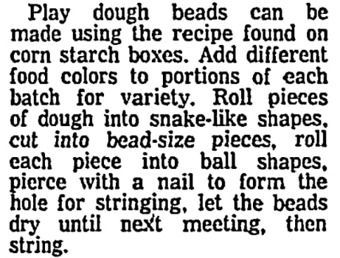 An article about play dough, Patriot Ledger newspaper 6 April 1972