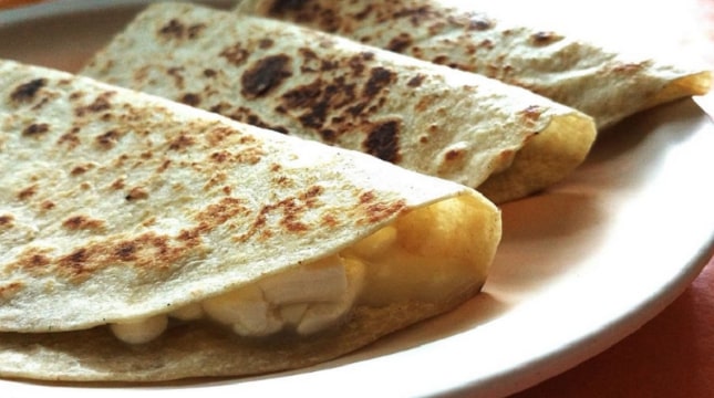Photo: three quesadillas. Credit: Popo le Chien; Wikimedia Commons.